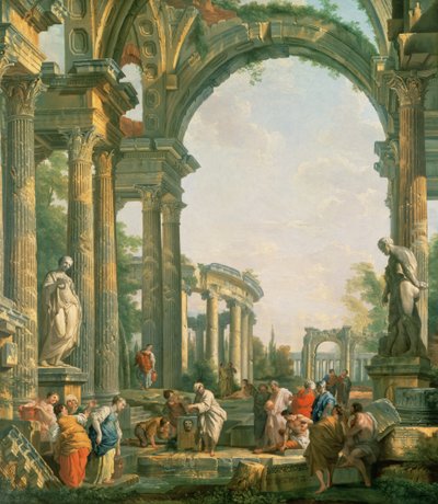 Klassieke ruïnes, 18e eeuw door Giovanni Paolo Pannini